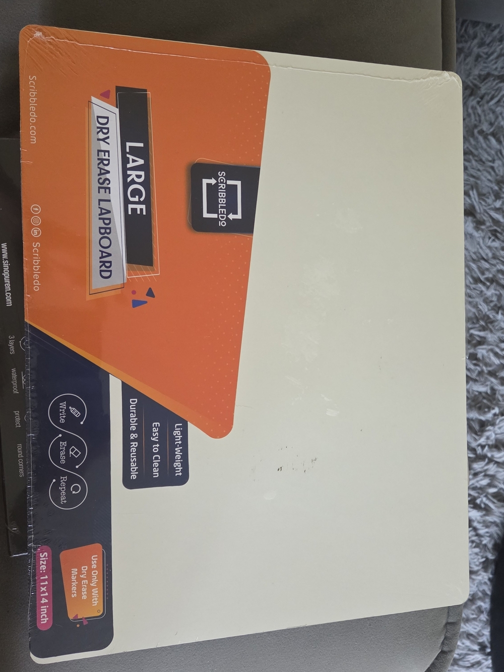 Large White Dry Erase Lapboard - White